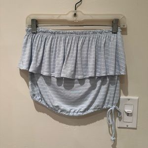 Ruffled stripe tube top